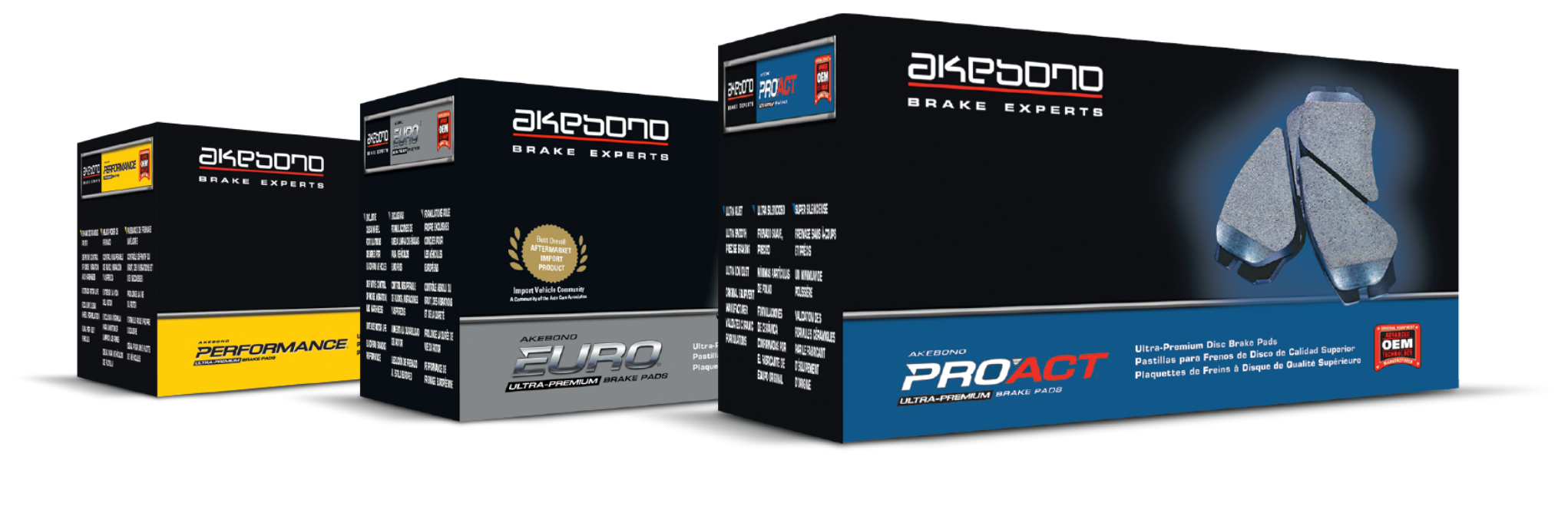 Akebono Performance ASP1012 Akebono Performance Ultra Premium Ceramic Disc Brake Pad Kit 