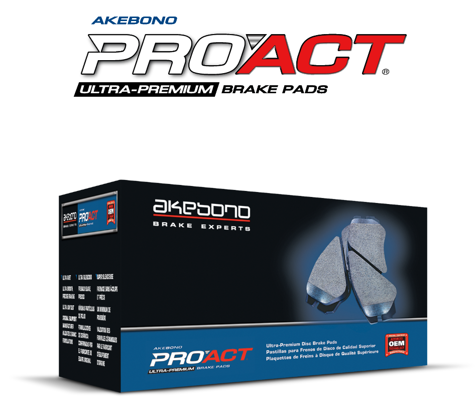 FRONT+REAR Akebono Pro-ACT Ultra-Premium Ceramic Brake Pads USA MADE AK97572